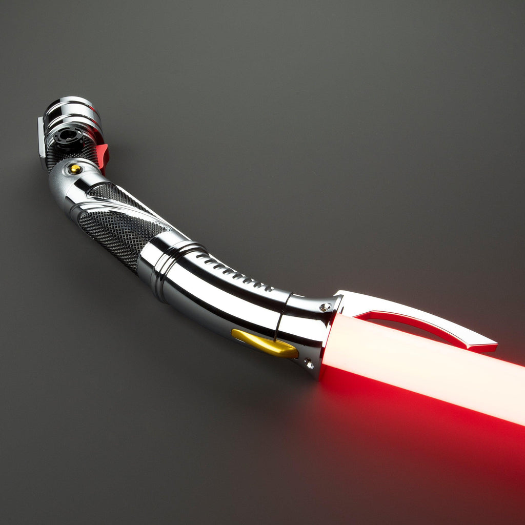 Das Count Lichtschwert in Silber mit roter Klinge – gebogenes Premium-Modell