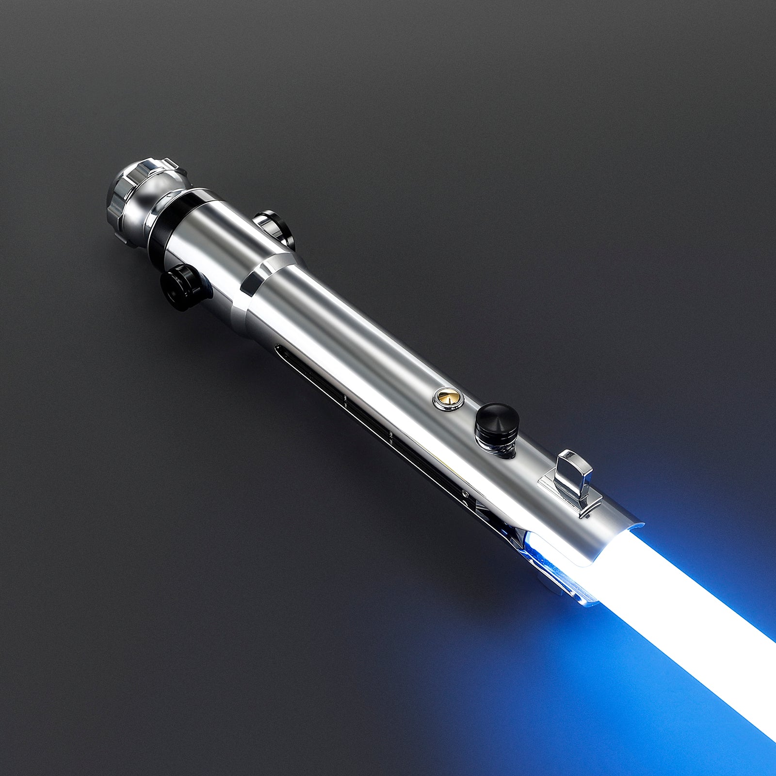 Snips - Haupthand Lichtschwert in Silber – elegantes Premium-Modell mit blau leuchtender Klinge