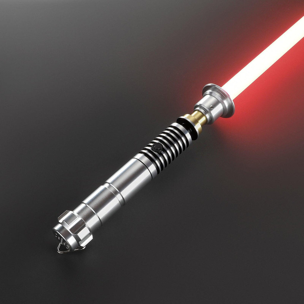 Hero Lichtschwert in Silber mit roter Klinge – detailliertes Premium-Modell