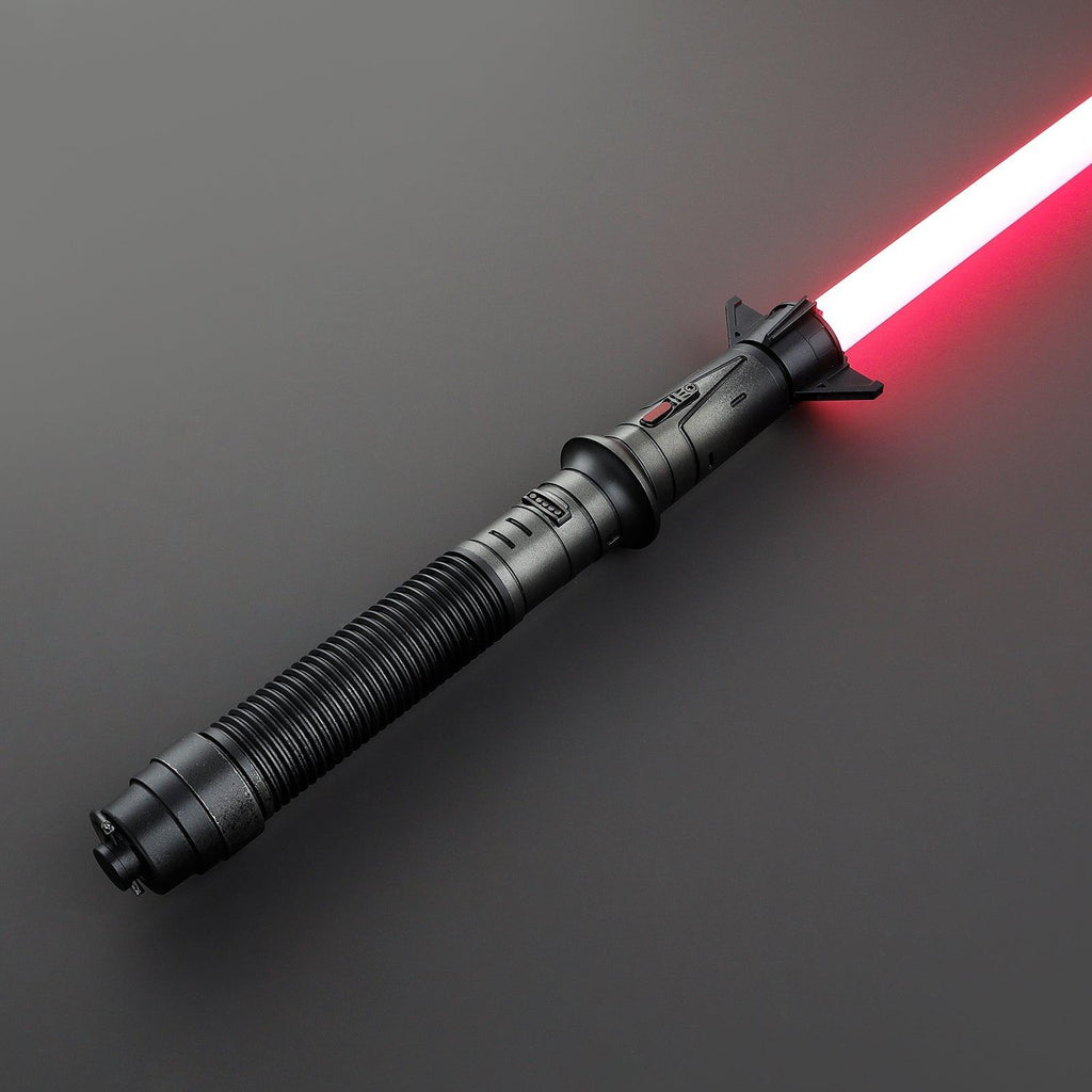 Crusader verwittert Lichtschwert in Grau mit roter Klinge – detailliertes Premium-Modell