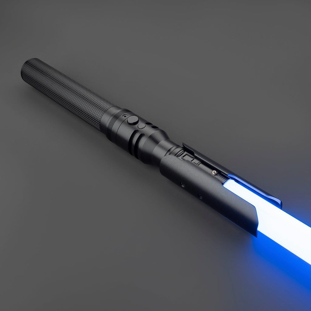 Fallen einfarbige Variante 2 – schwarzes Premium Lichtschwert mit blau leuchtender Klinge