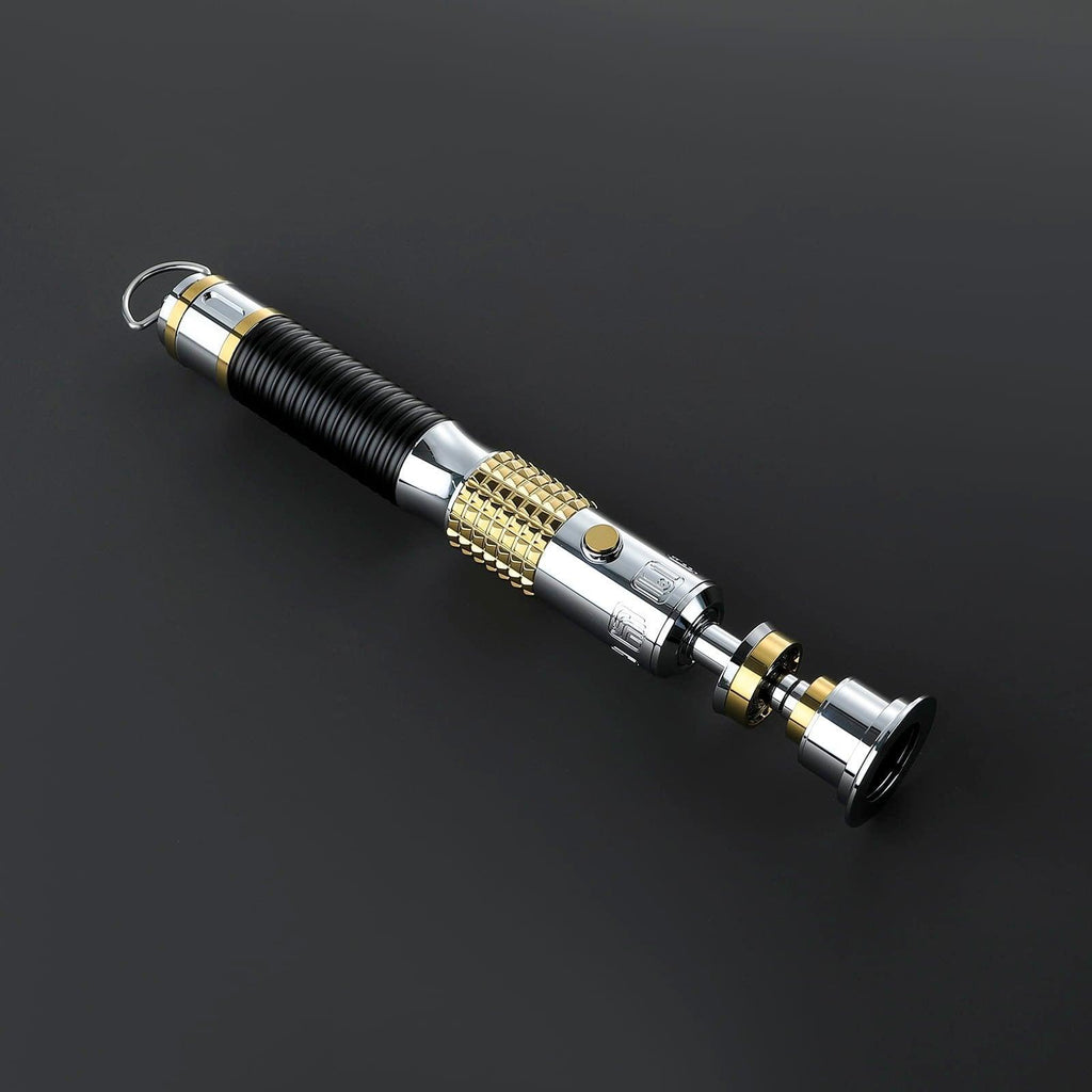 Das Archivist Lichtschwert in Silber und Gold – elegantes Premium-Modell mit schwarzem Griff