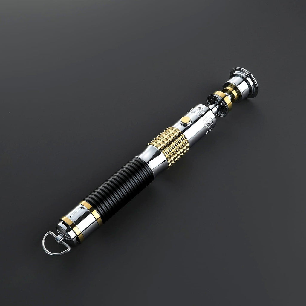 Das Archivist Lichtschwert in Silber und Gold – elegantes Premium-Modell mit schwarzem Griff