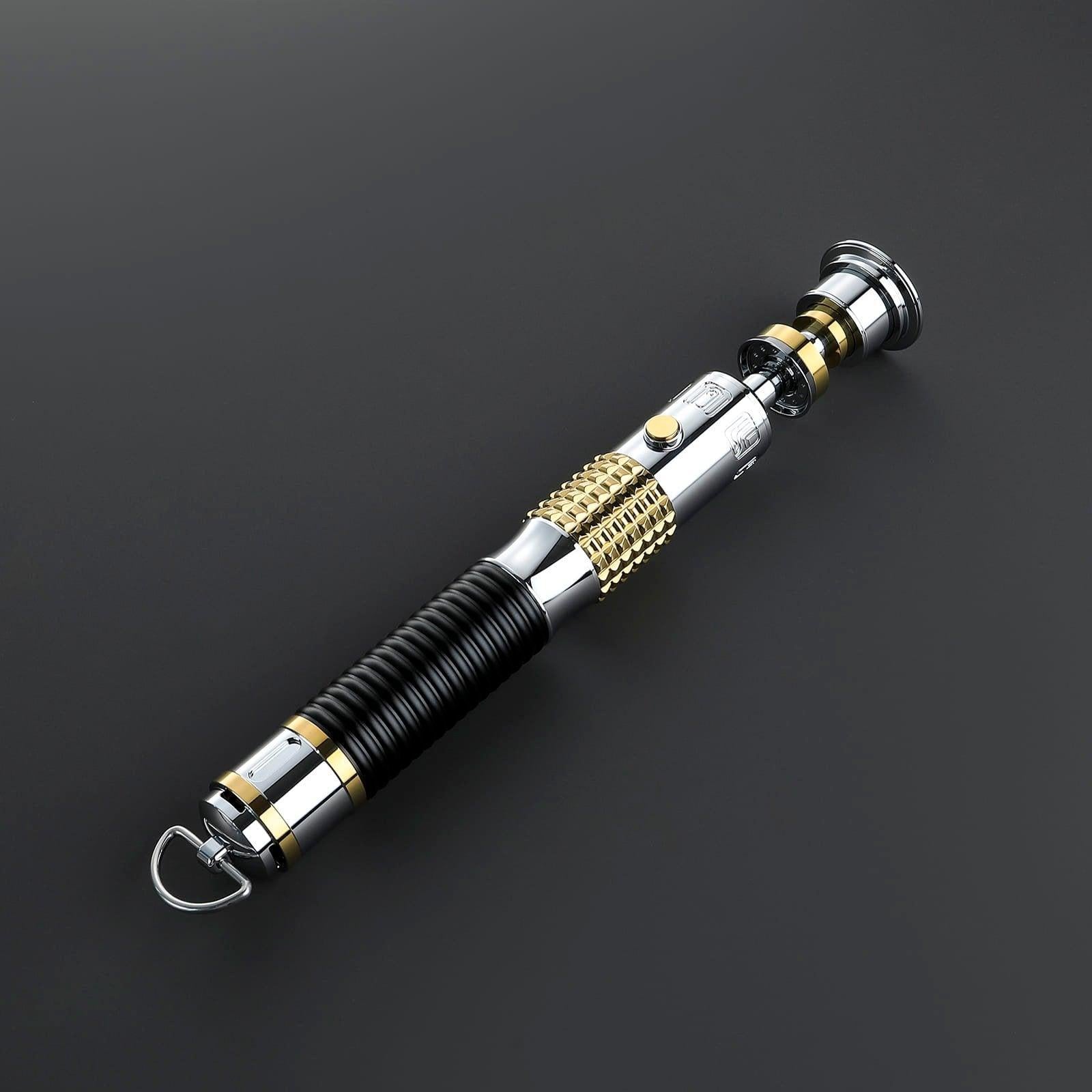 Das Archivist Lichtschwert in Silber und Gold – elegantes Premium-Modell mit schwarzem Griff