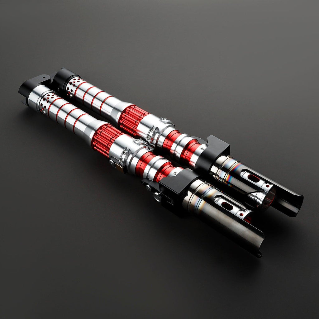 The Mirror Lichtschwert in Silber und Rot – klappbares Premium-Modell
