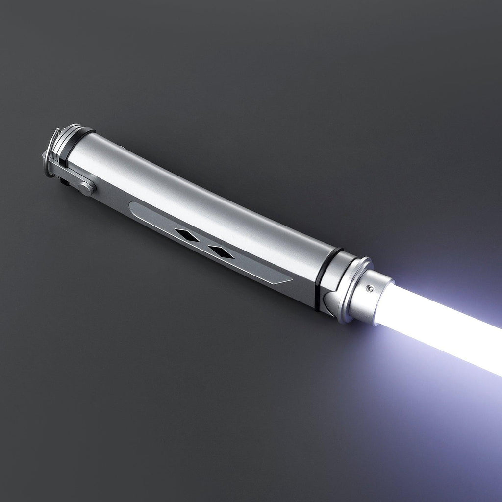 Fulcrum - Nebenhand Lichtschwert in Silber – elegantes Premium-Modell mit leuchtender Klinge