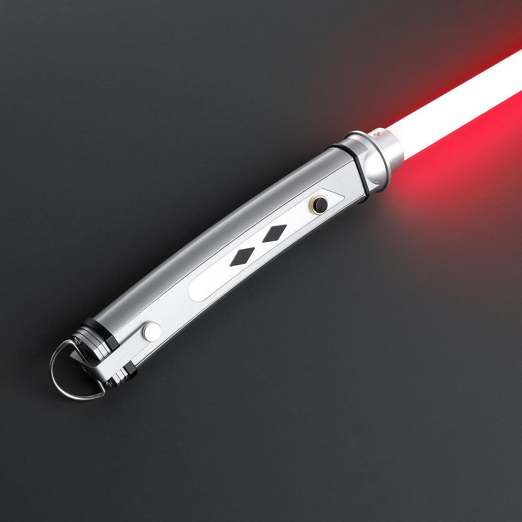 Fulcrum - Nebenhand Lichtschwert in Silber mit roter Klinge – elegantes Premium-Design
