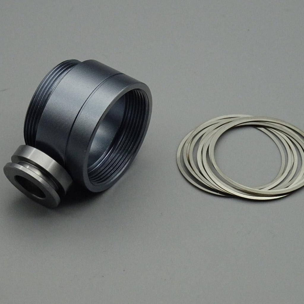 Graue Covertec-Erweiterung aus Metall mit Covertec-Wheel und Unterlegscheiben für Lichtschwerter