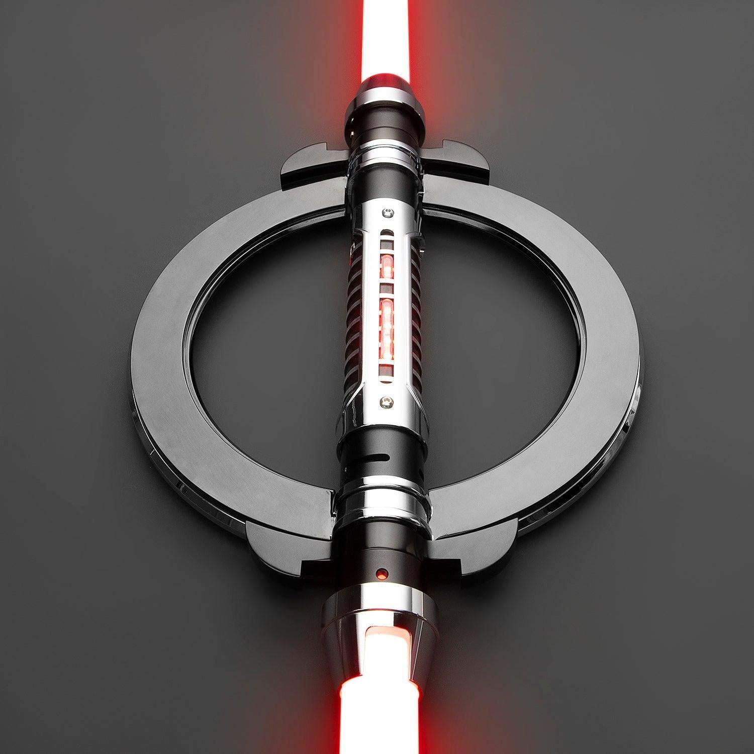 The Purge Lichtschwert mit roter Klinge und dunklem, ringförmigem Griff – Premium-Modell