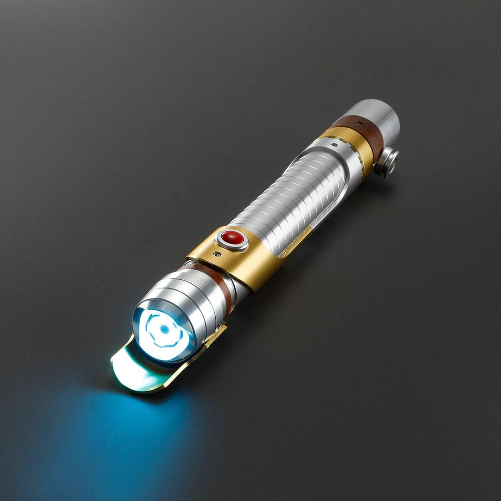 The Pirate Lichtschwert in Silber und Gold – Premium-Hilt mit leuchtend blauem Emitter