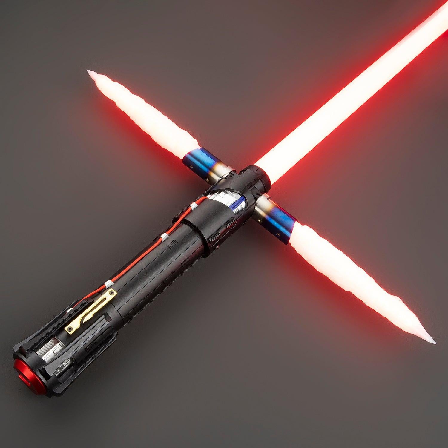 The Knight Lichtschwert mit roter Klinge und schwarzem Griff – duellfähiges Premium-Modell