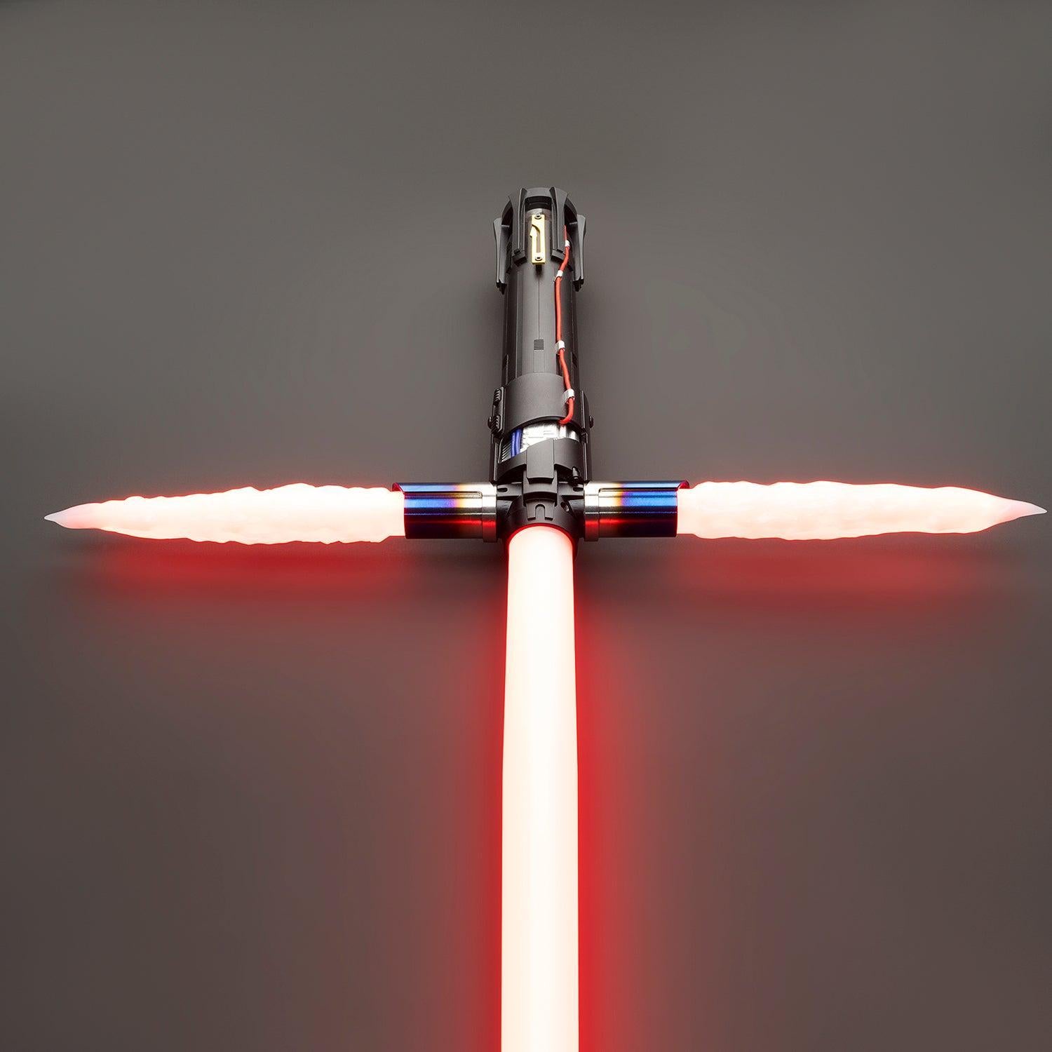 The Knight Lichtschwert mit roter Klinge und schwarzem Griff – Premium-Kreuzwächter-Design