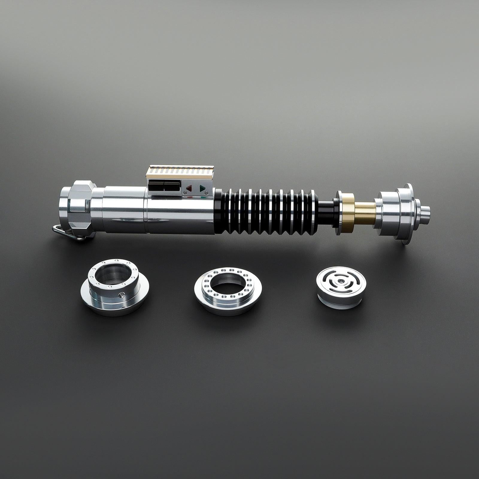 Hero Lichtschwert in Silber und Schwarz – zerlegbares Premium-Modell mit 1 Zoll Klingendurchmesser