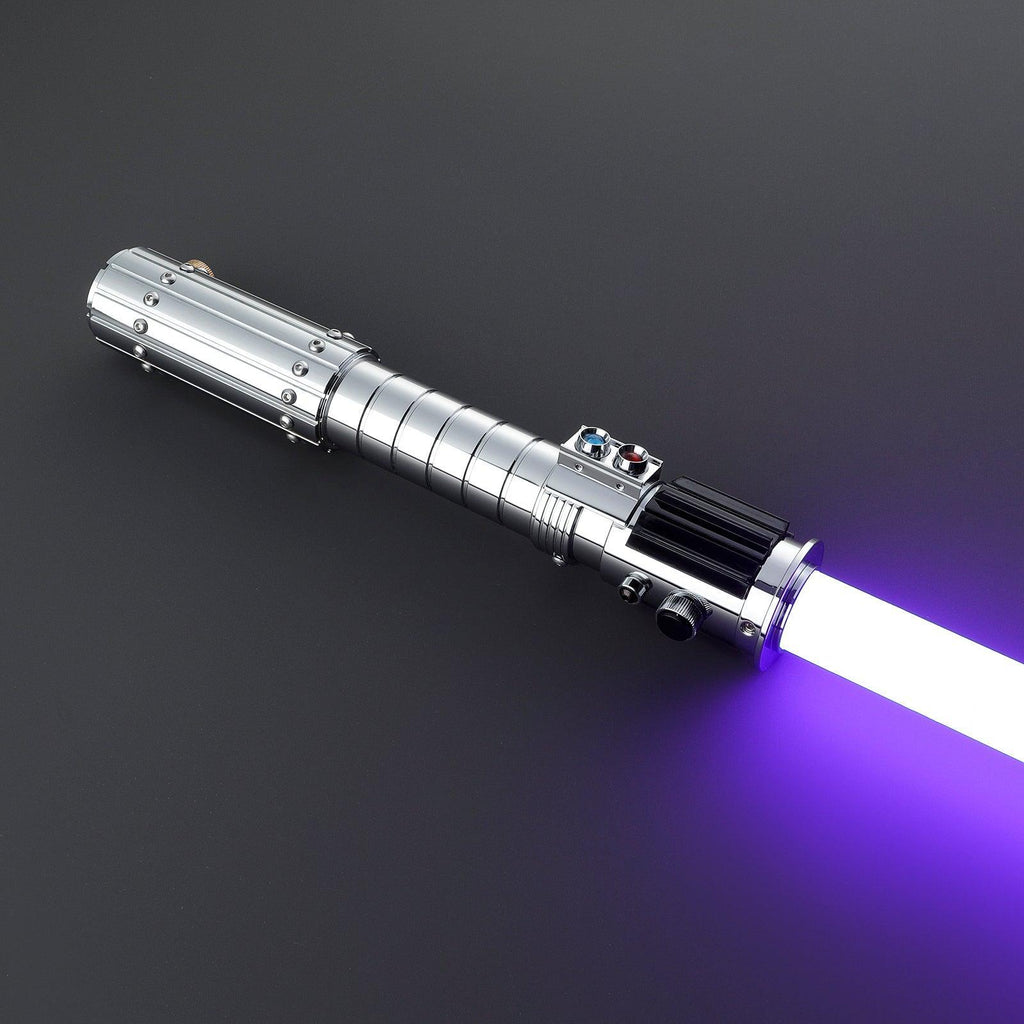 The Empress silbernes Lichtschwert – elegantes, funktionales Premium-Design mit violetter Klinge