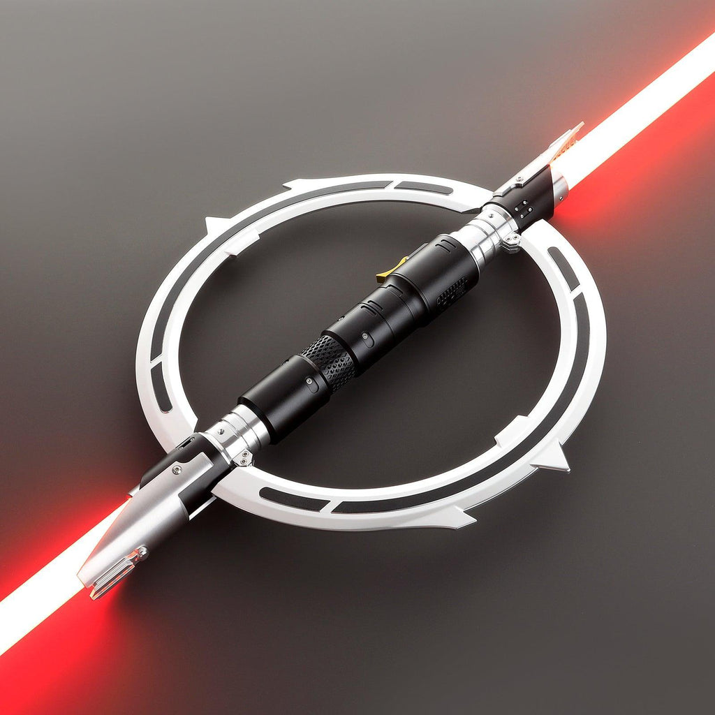 The Hunter Premium Lichtschwert mit roter Klinge und klappbarem, mechanischem Ring-Design