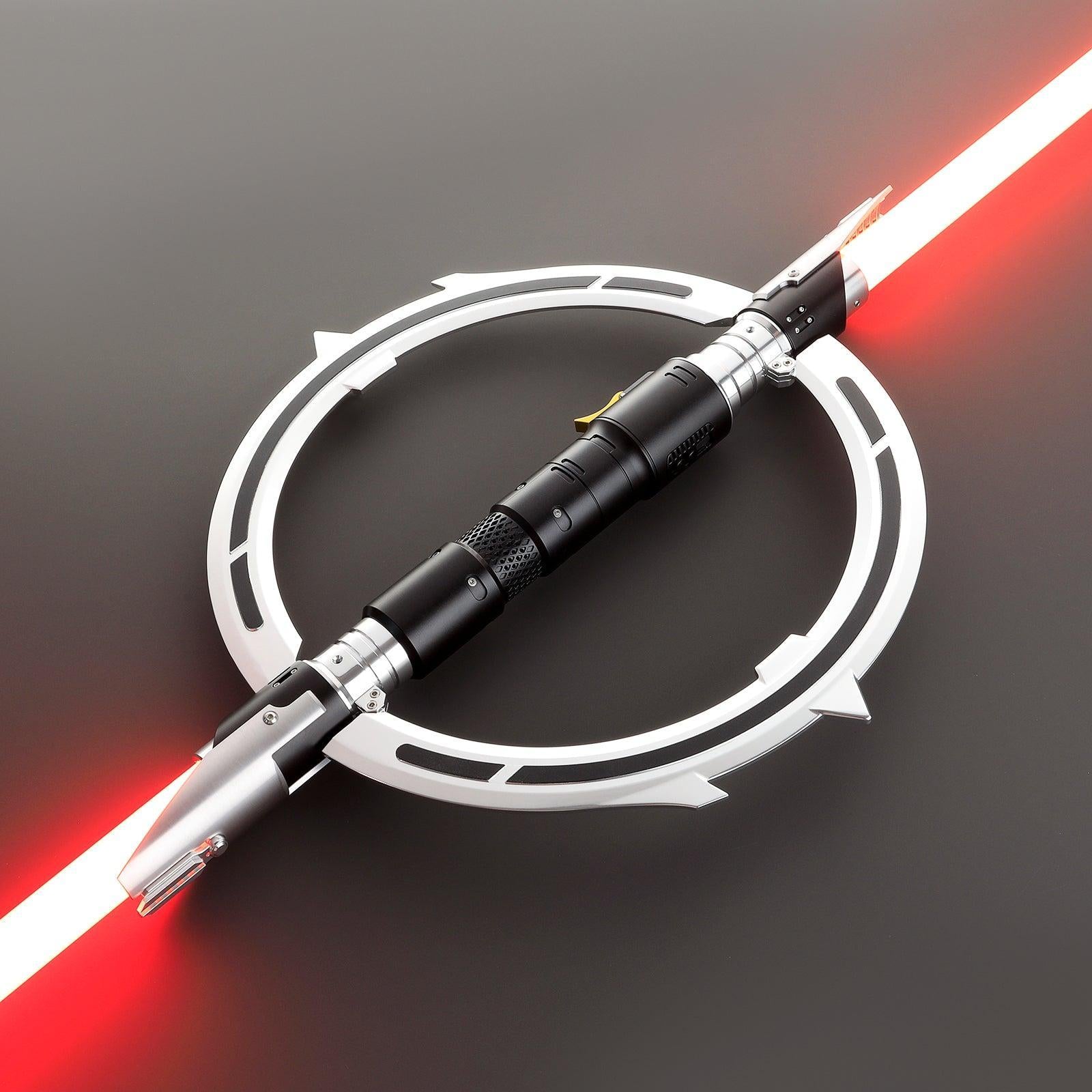 The Hunter Premium Lichtschwert mit roter Klinge und klappbarem, mechanischem Ring-Design
