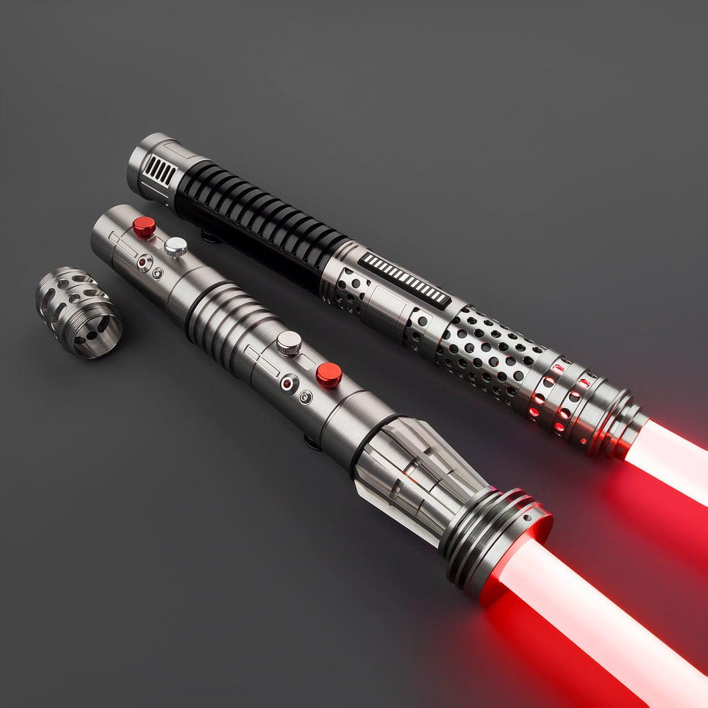 Crimson Lichtschwert in Silber und Schwarz – duellfähiges Premium-Modell mit roter Klinge