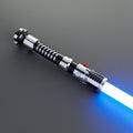 Serenity Lichtschwert mit silbernem und schwarzem Griff, blauer Klinge – Premium-Design