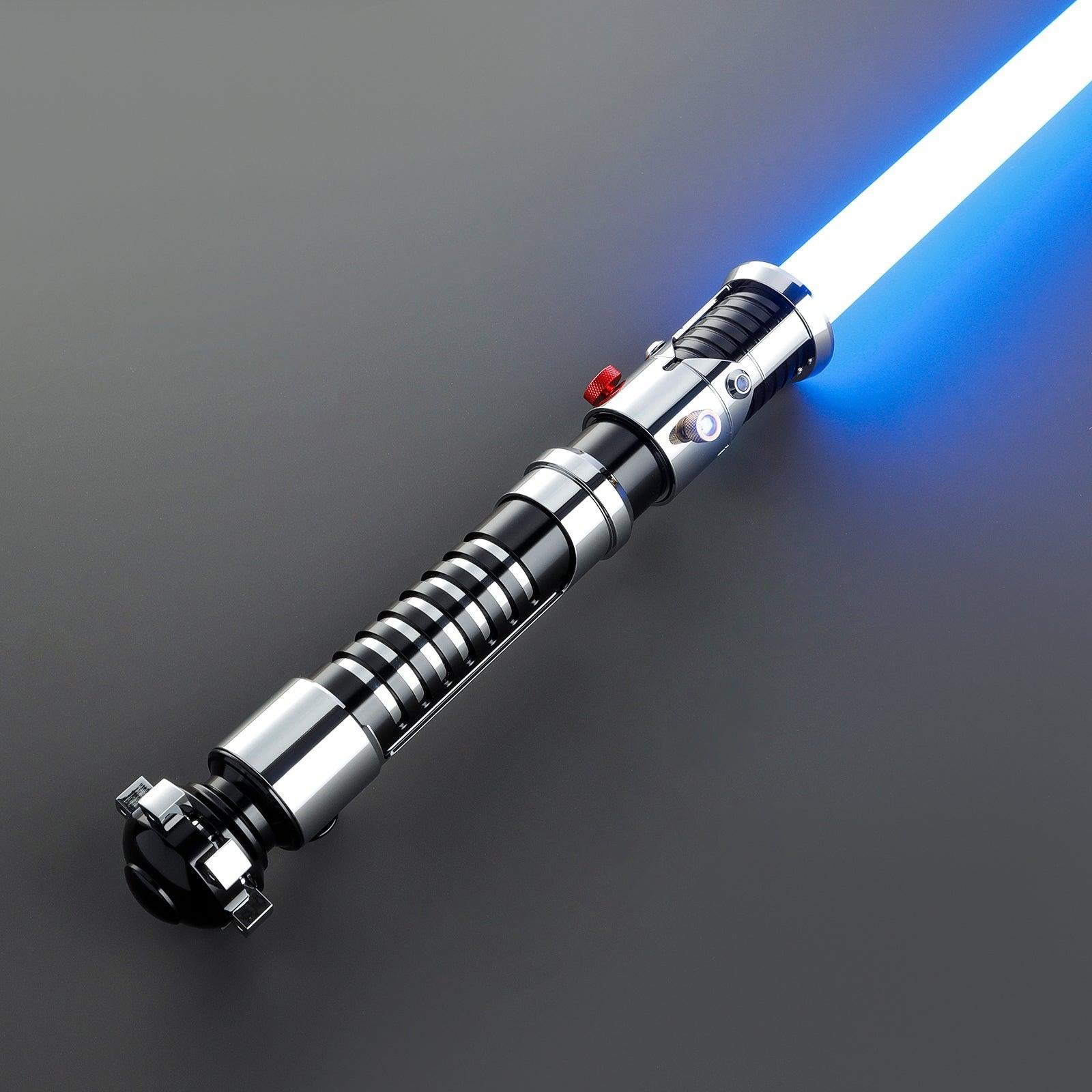 Serenity Lichtschwert in Silber und Schwarz mit blauer Klinge – Premium-Design, duellfähig