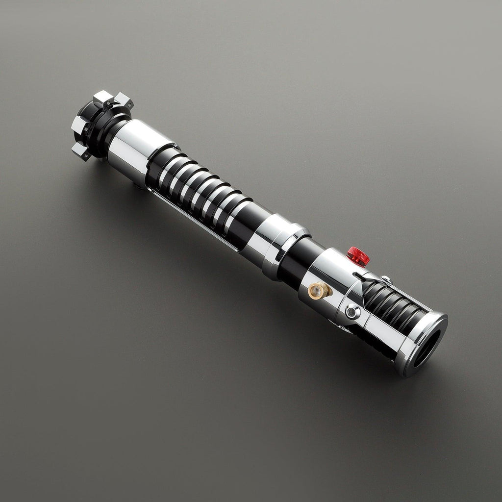 Serenity Lichtschwert – elegantes Premium-Modell mit schwarzem Griff und Chrom-Akzenten