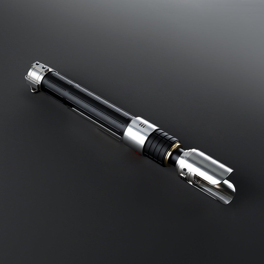 Heir Lichtschwert in Silber und Schwarz – elegantes Premium-Modell mit 1 Zoll Klingendurchmesser
