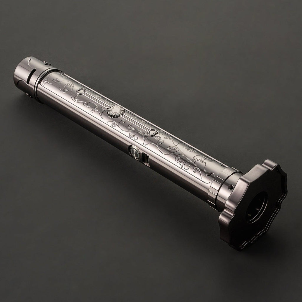 SEA4 Lichtschwert in Kupfer-Chrom – elegantes Premium-Modell mit Katana-Gravuren