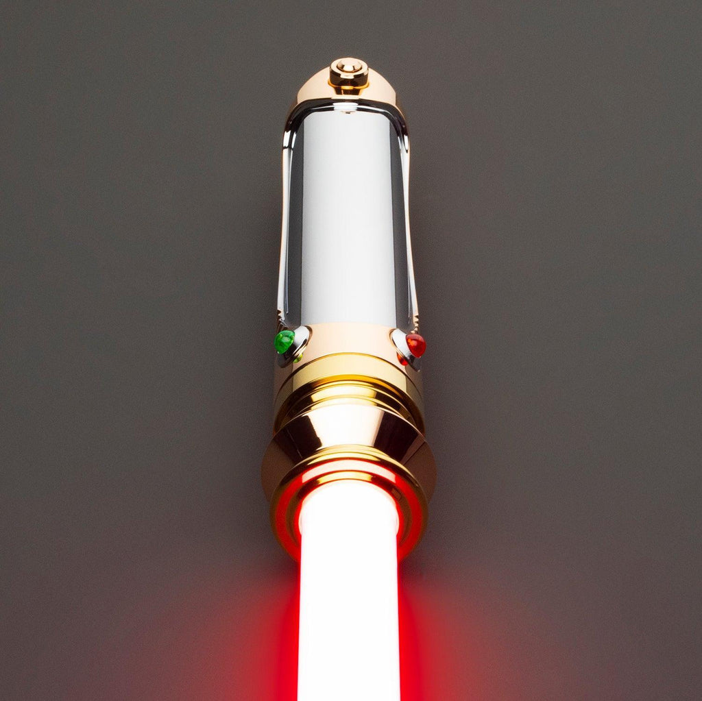 Emperor Lichtschwert in Gold und Silber – Premium-Hilt mit roter Klinge