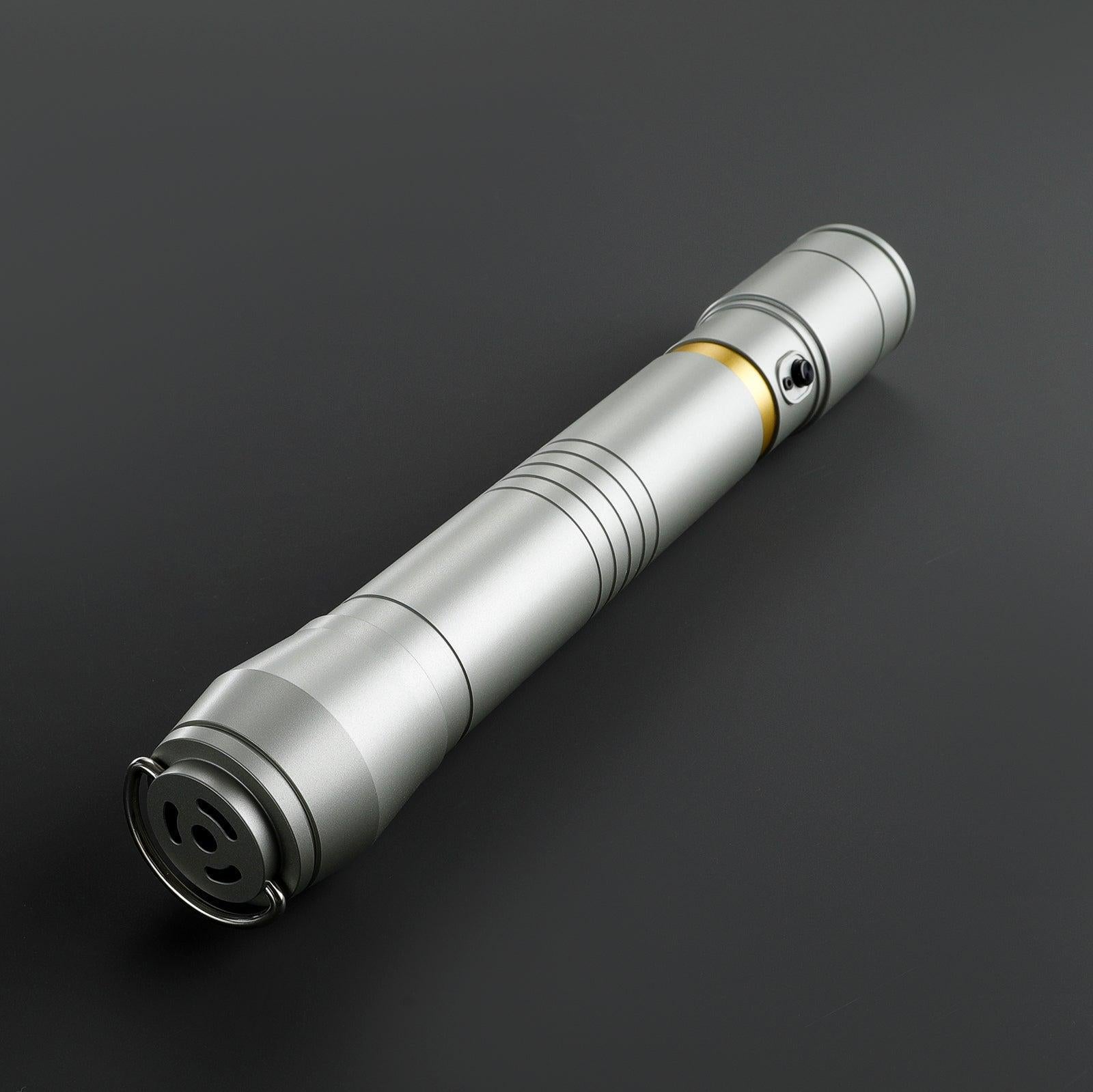 Wayseer Lichtschwert in Silber – elegantes Premium-Modell mit goldenem Akzent